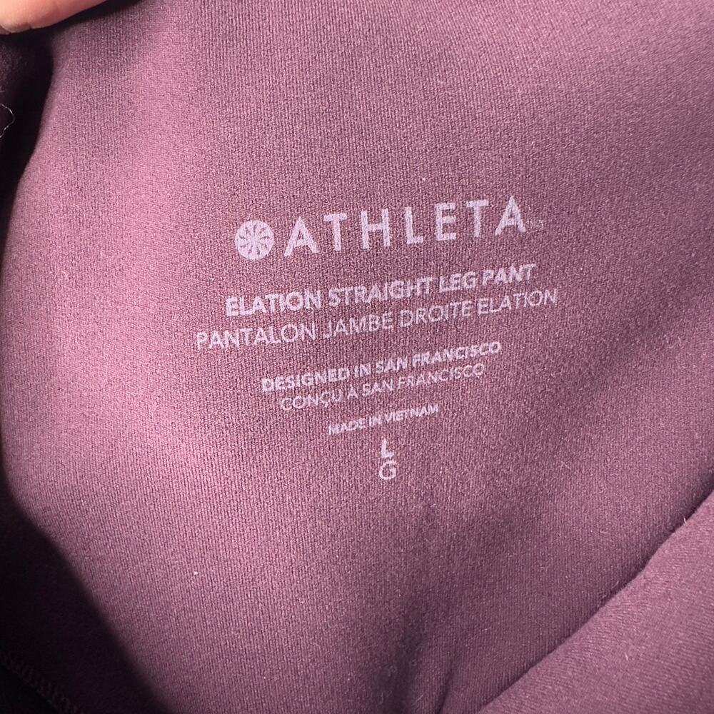 Athleta Elation Straight Leg Pant Plum Purple Yoga Pants Size Large NWT - Picture 13 of 16
